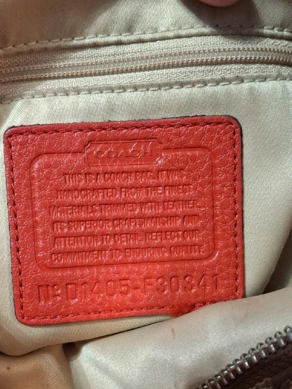 Coach Park Signature Canvas Shoulder Bag in Tan with Red Trim F30341